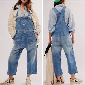 Denimist Relaxed Overalls Slouchy Free People Distressed Denim BLAKE Small